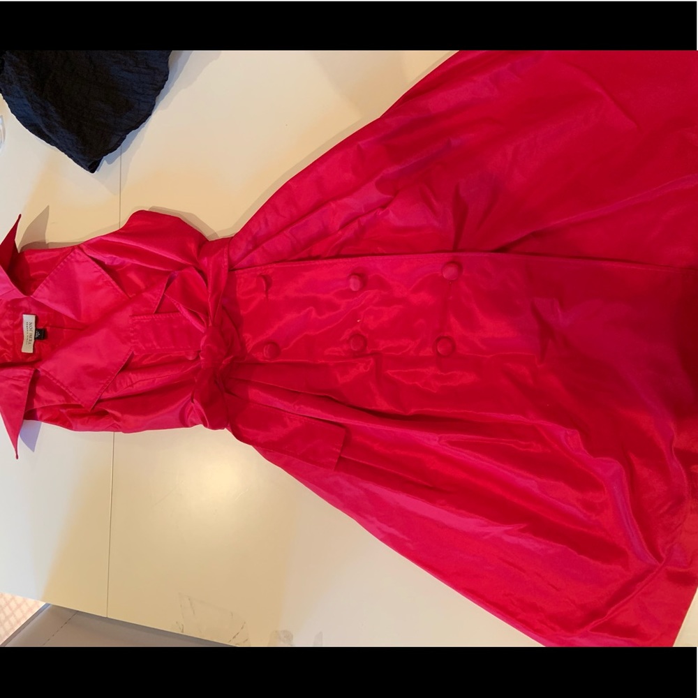 Red buttoned dress